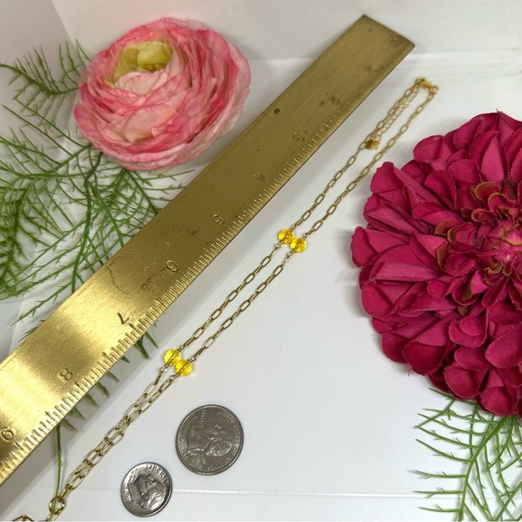 NEW⚜️Citrine Gemstone Lariat Beaded Necklace - Picture 5 of 5